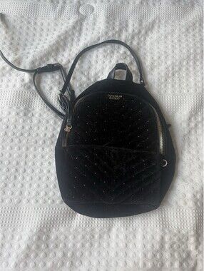 Victoria’s Secret Purse Black Velvet Backpack Goth